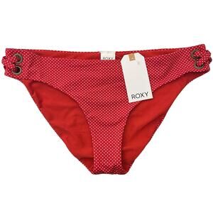 ROXY NWT Red & White Polka Dot Bikini Swim Bottoms – Large